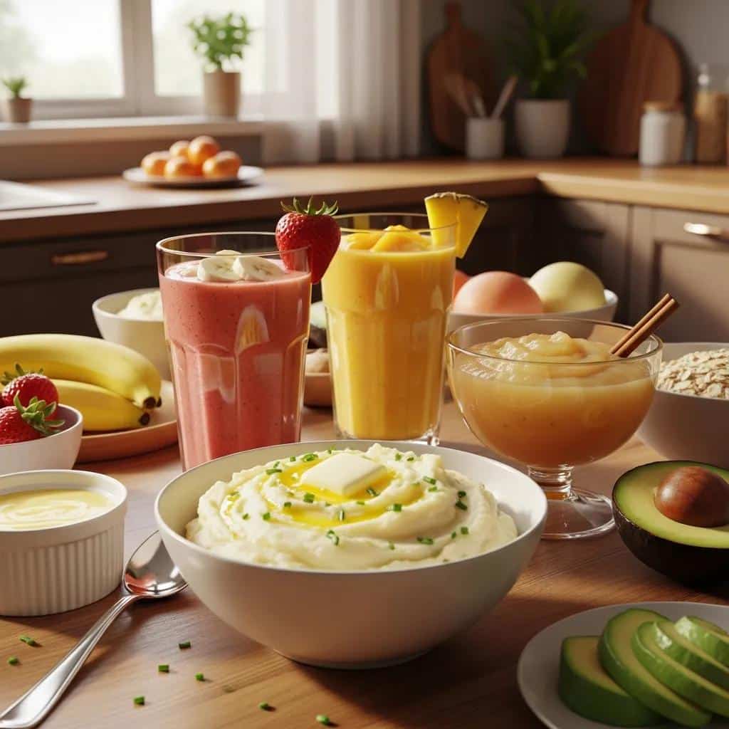 Comparison of eating experiences with dental implants versus dentures, highlighting confidence and food variety