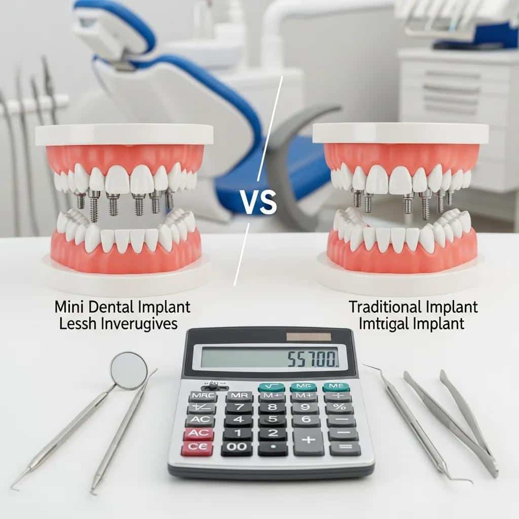 Comparison of mini dental implants and traditional implants costs in a dental office