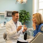 Dental consultation about dental implants in a welcoming clinic setting