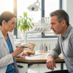 Dental consultation on implants in a modern dental office