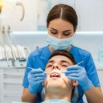 Dental examination for failed root canal treatment in a bright clinic