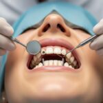 Dental professional examining mini dental implants in a clinical setting