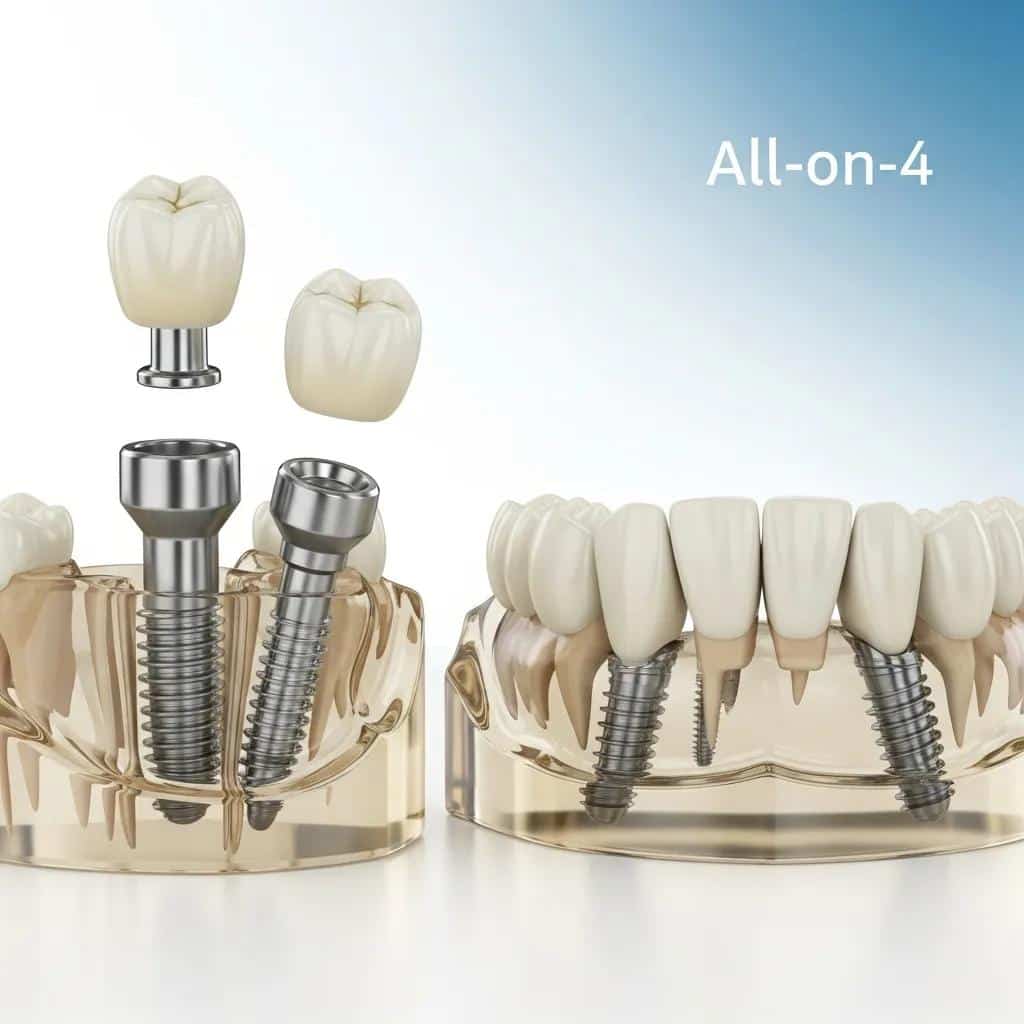 A display of implant types to help patients compare options