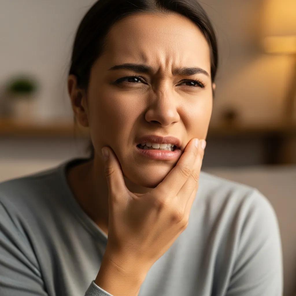 Person experiencing tooth pain, indicating the need for dental care