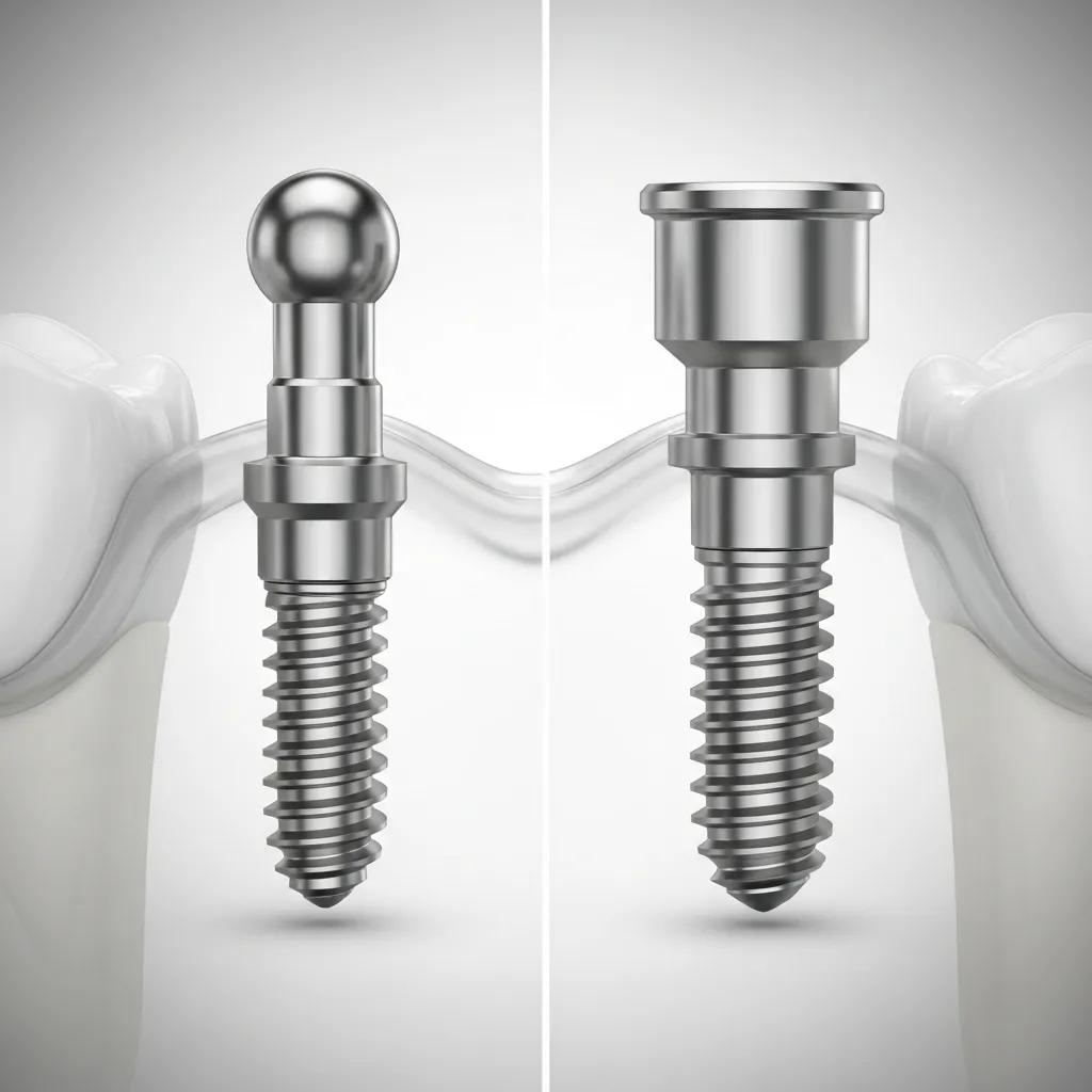 Comparison of mini dental implants and traditional implants highlighting their differences in size and design