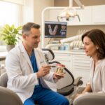 Dental consultation about implants in a welcoming clinic environment