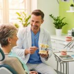 Dental consultation on implants and dentures in a welcoming clinic