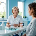 Dental consultation on implants in a welcoming clinic environment