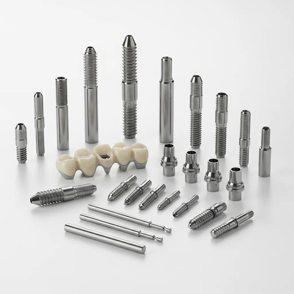 Different types of dental implants showcasing variety and options available