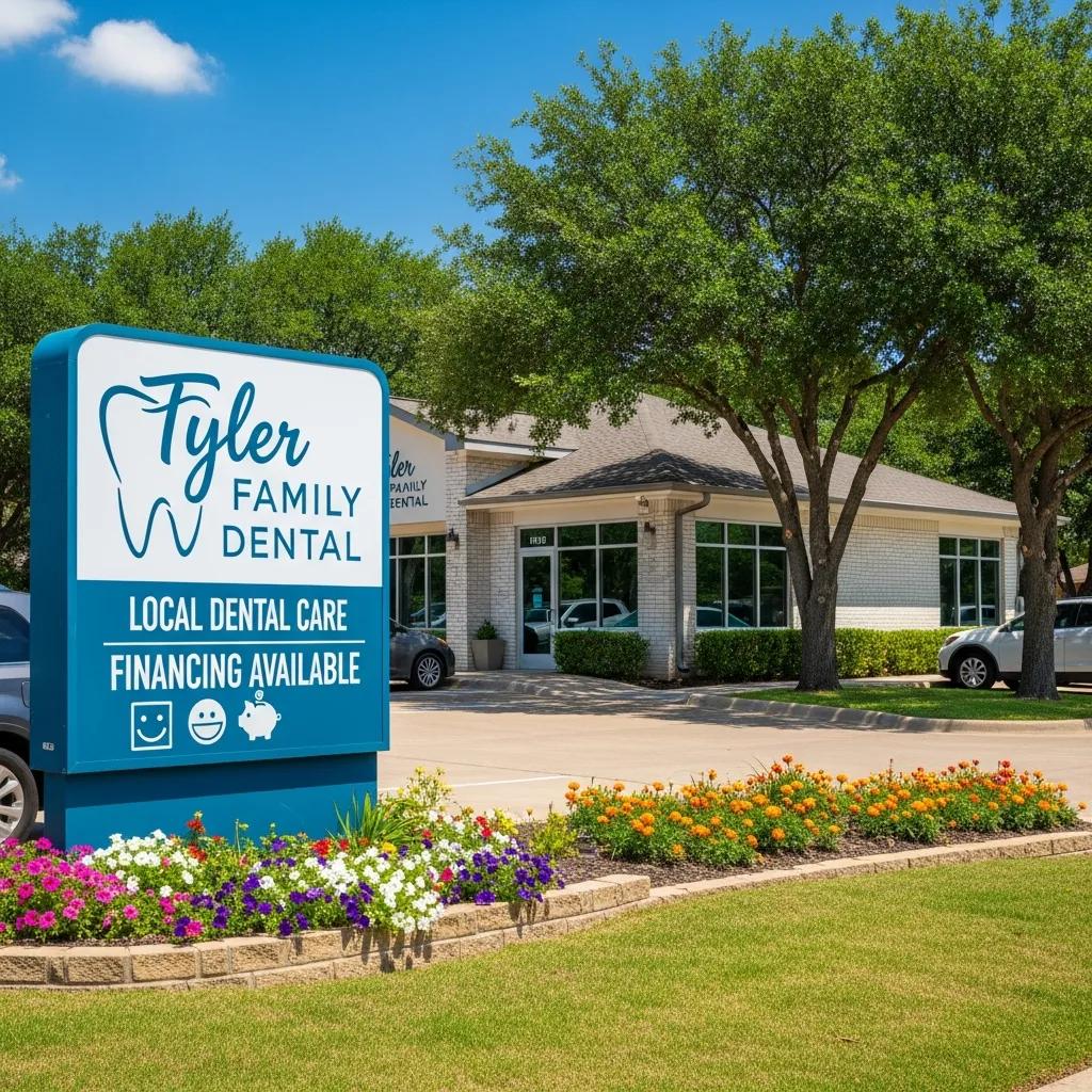Exterior view of a local dental practice in Tyler, TX, highlighting community dental financing options