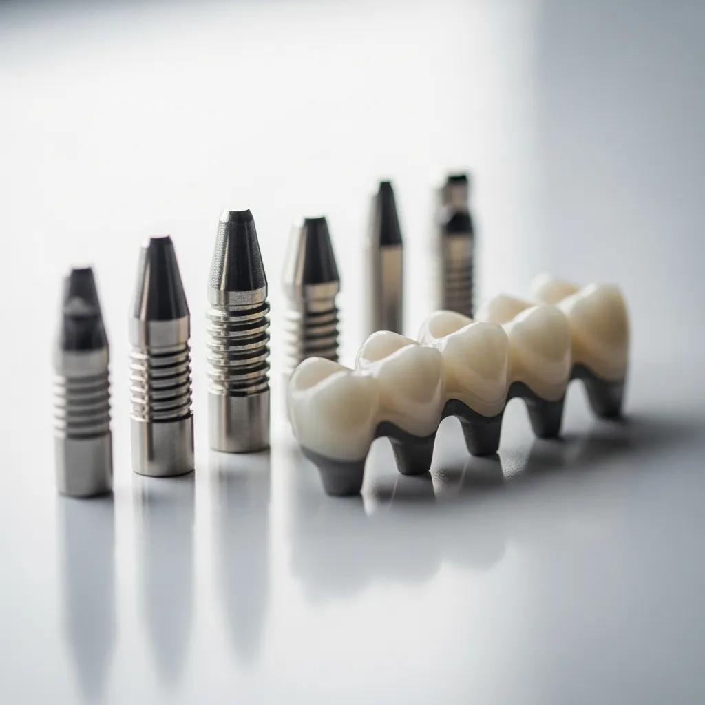 High-quality dental implant materials including titanium and zirconia