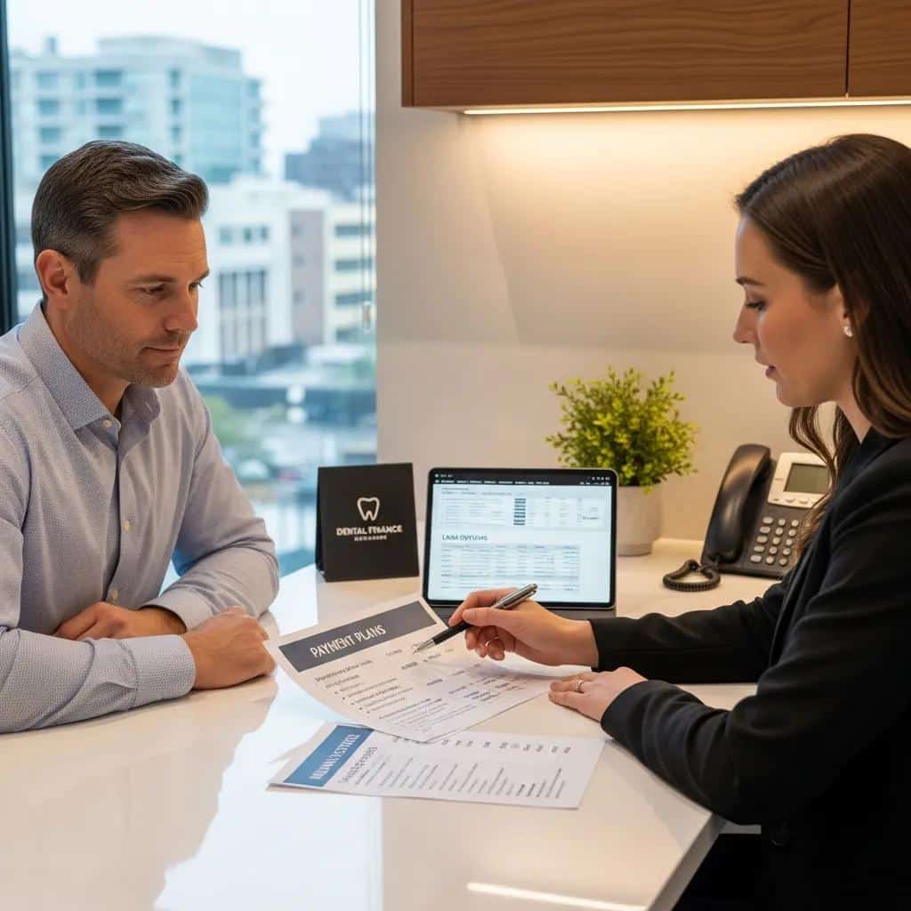 Patient discussing financing options for dental implants with an advisor