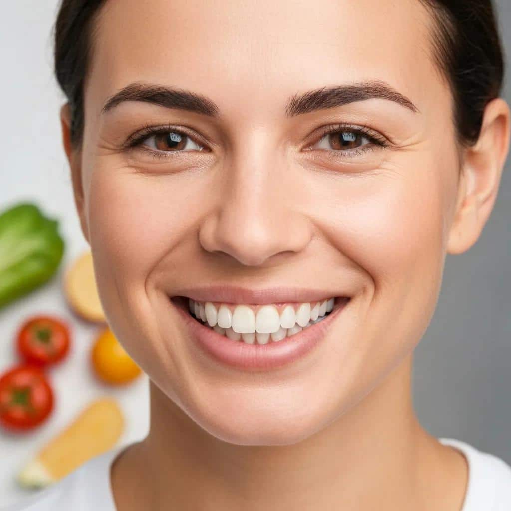 Confident patient smiling after implant restoration