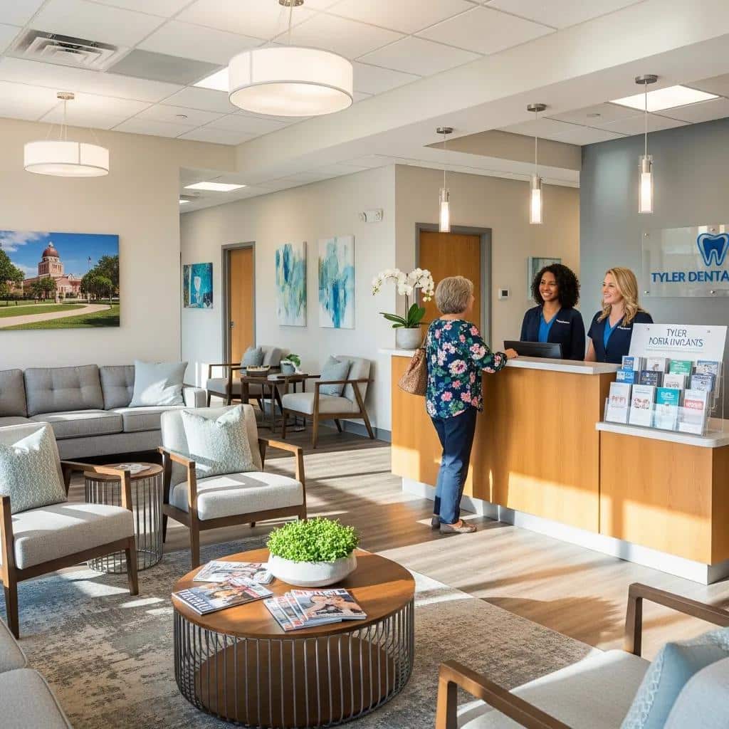 Welcoming dental clinic reception area in Tyler, Texas