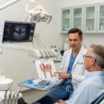 Dental consultation about zygomatic implants in a modern clinic