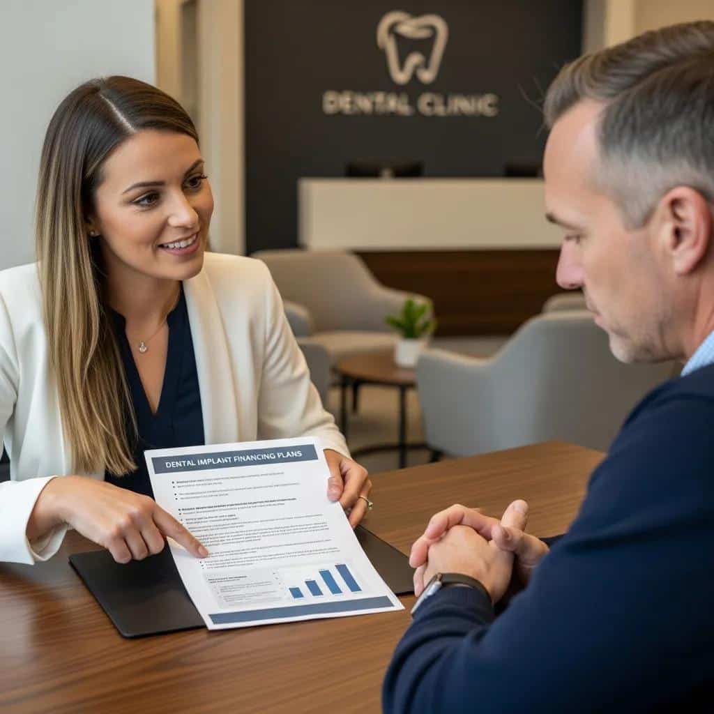 Financial planner discussing dental implant financing options with a patient