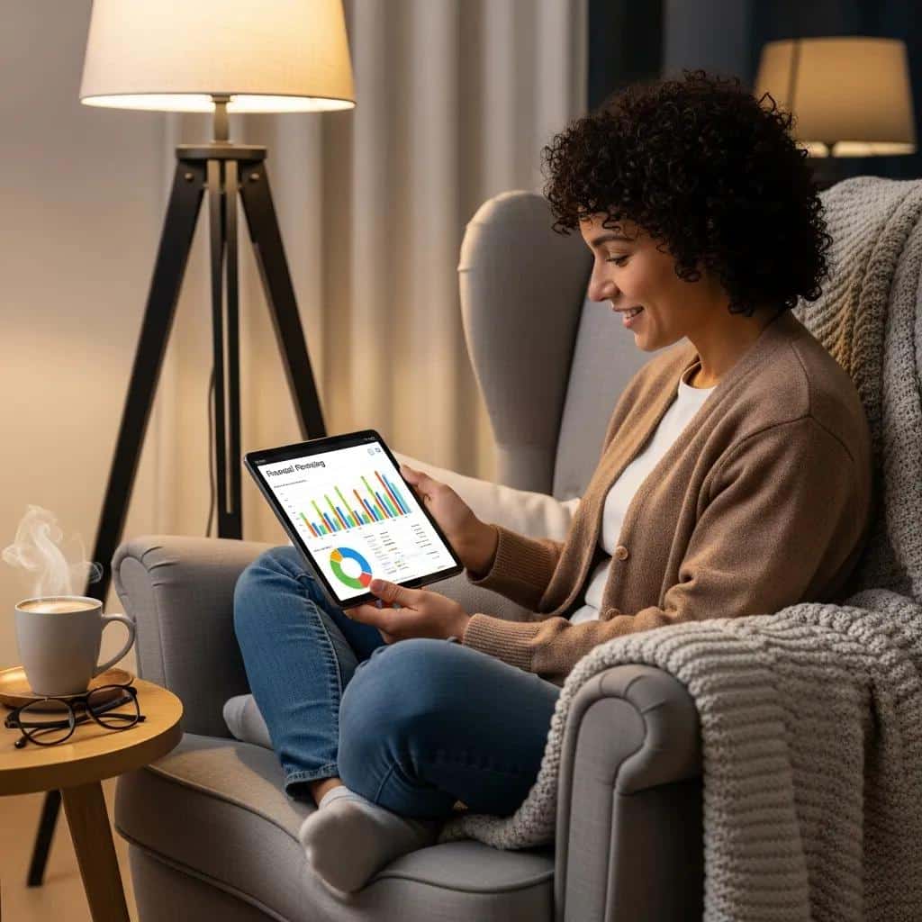 Patient reviewing financing options for dental implants on a tablet at home