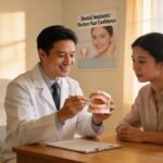 Dental consultation on implants in a welcoming office setting