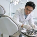 Dental clinic setup for tooth extraction procedure