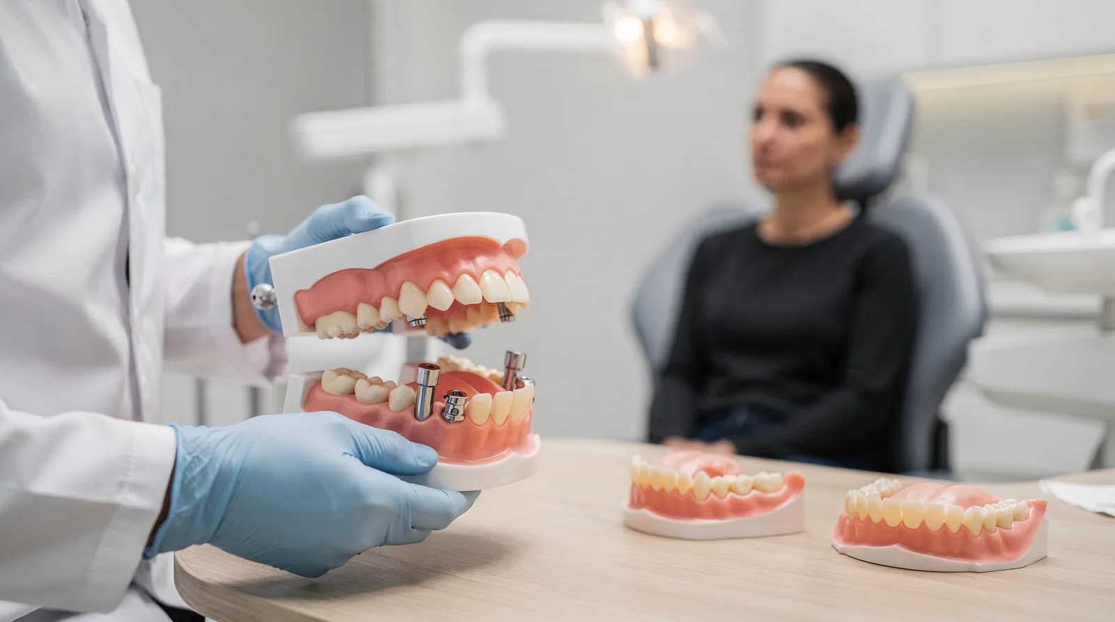 Implant-supported dentures cost more upfront and require surgery compared with traditional dentures.; For most people