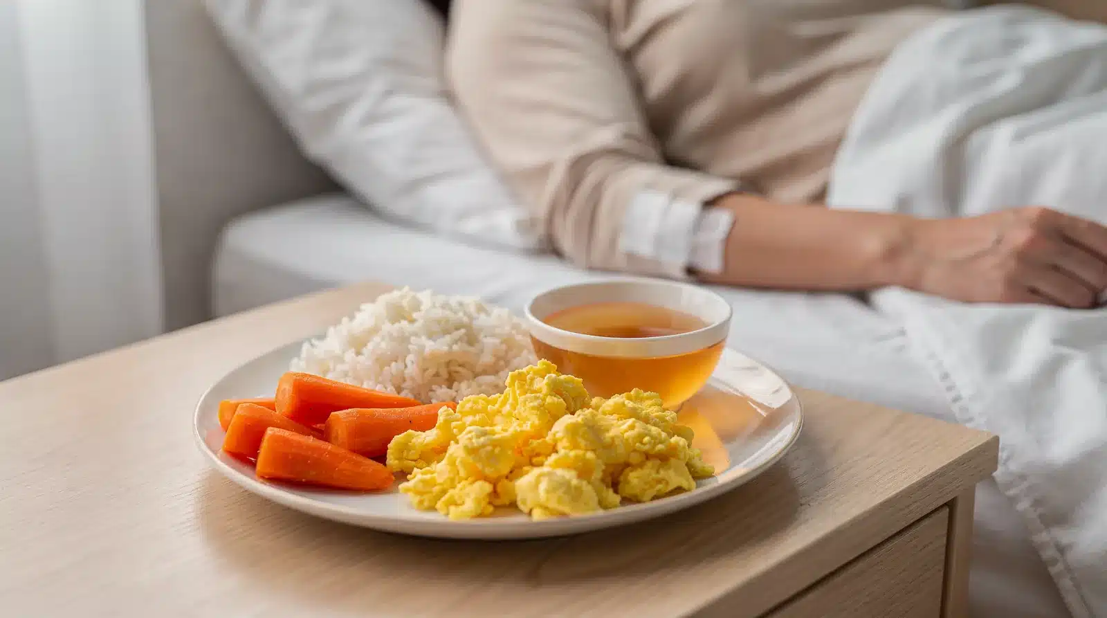 Cold, blended soups and broths served at room temperature or colder are gentle options