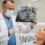Implants can fail when the post doesn't fuse correctly with the jawbone during osseointegration.; Gum