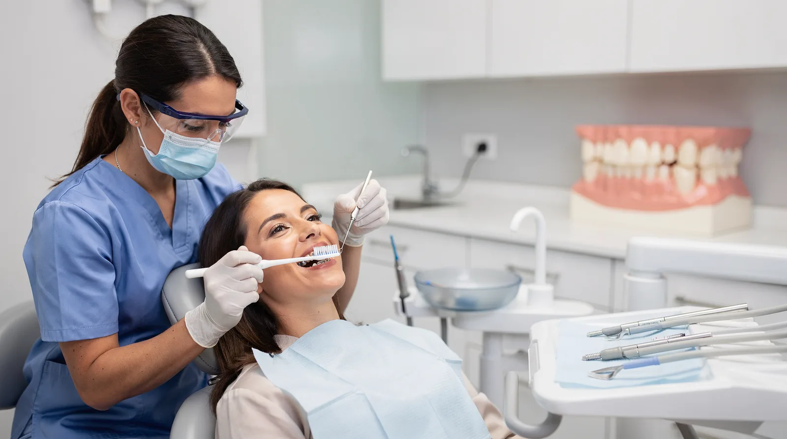 Good dental hygiene is essential for oral health, and implant hygiene is equally important.; Dental
