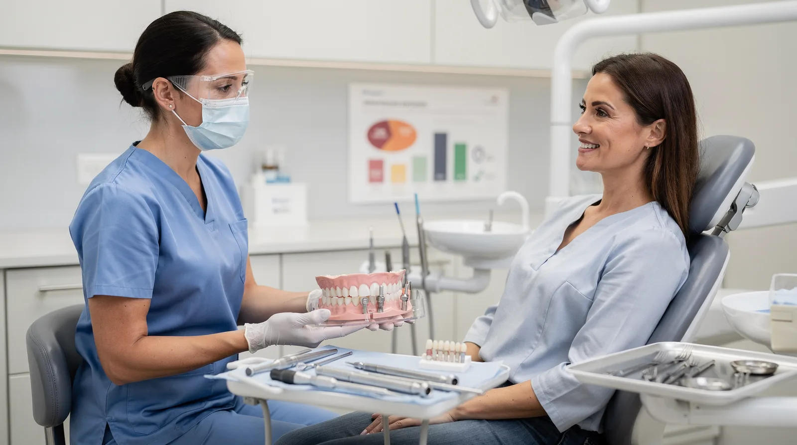 Ask about the total cost per arch, including the implant, abutment, and crown, as pricing