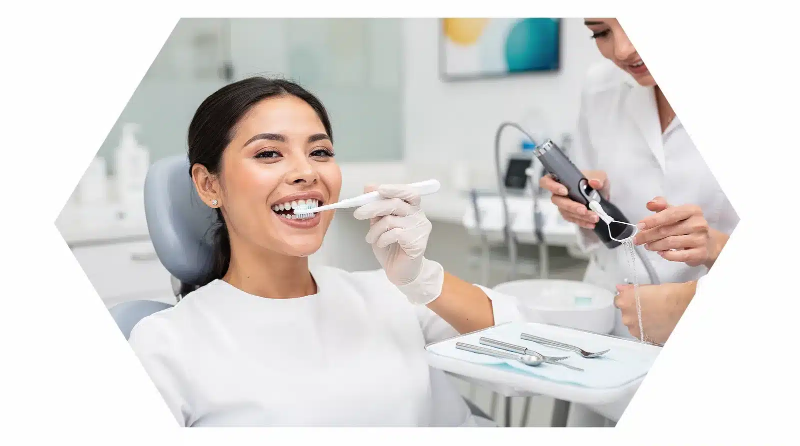 Brush twice daily using a soft-bristled toothbrush and fluoride toothpaste, brushing gently but thoroughly including