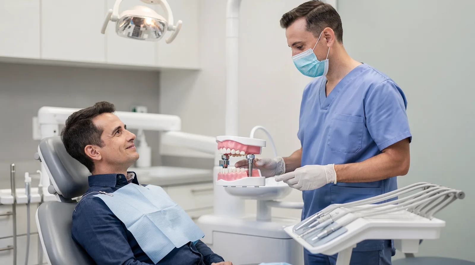 A broken or defective dental implant fixture cannot be repaired. An oral surgeon must remove
