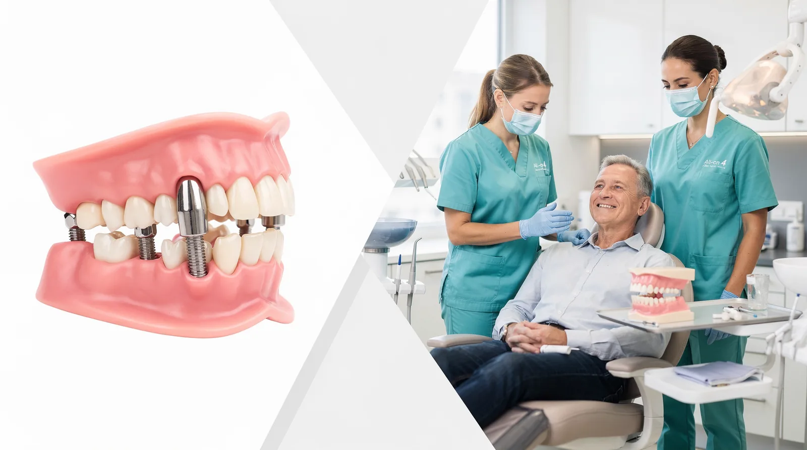 The All-on-4 Dental Implants Procedure replaces an entire arch of missing teeth using only four
