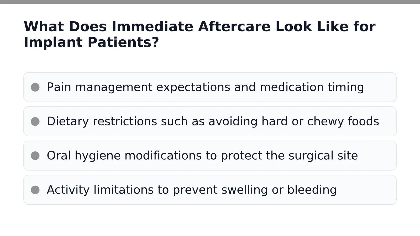 What Does Immediate Aftercare Look Like for Implant Patients